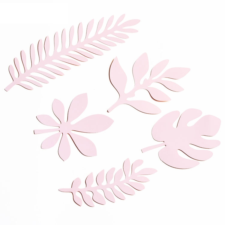 10 in 1 Light Pink Paper Cutting Shooting Props with Tree Leaves for Photography