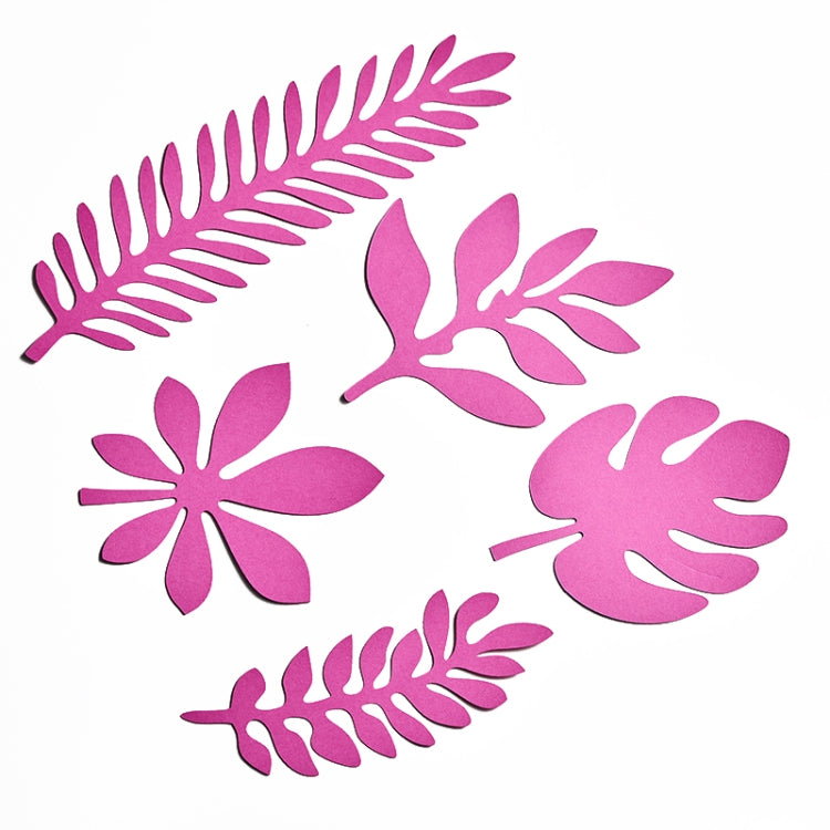 Creative Paper Cutting Shooting Props Set with 10 Different Tree Leaves Papercut Designs (Rose Red)
