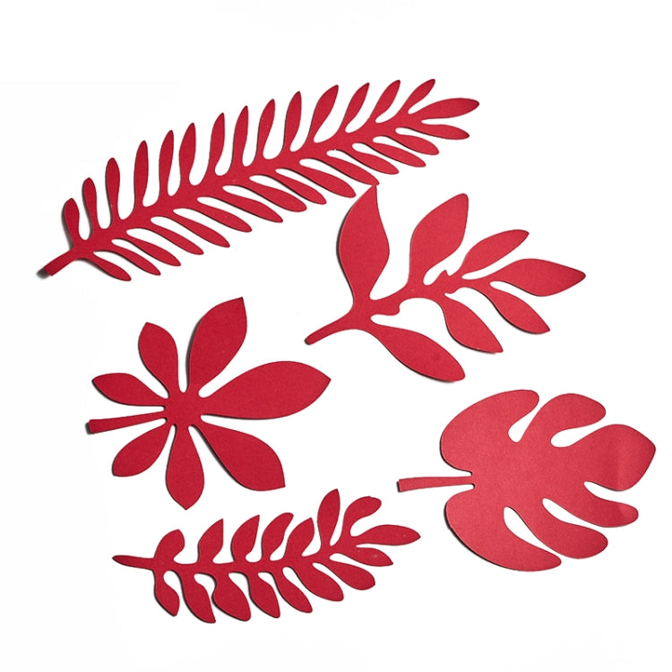 Creative Paper Cutting Shooting Props Set with 10 Different Tree Leaves Designs (Red)