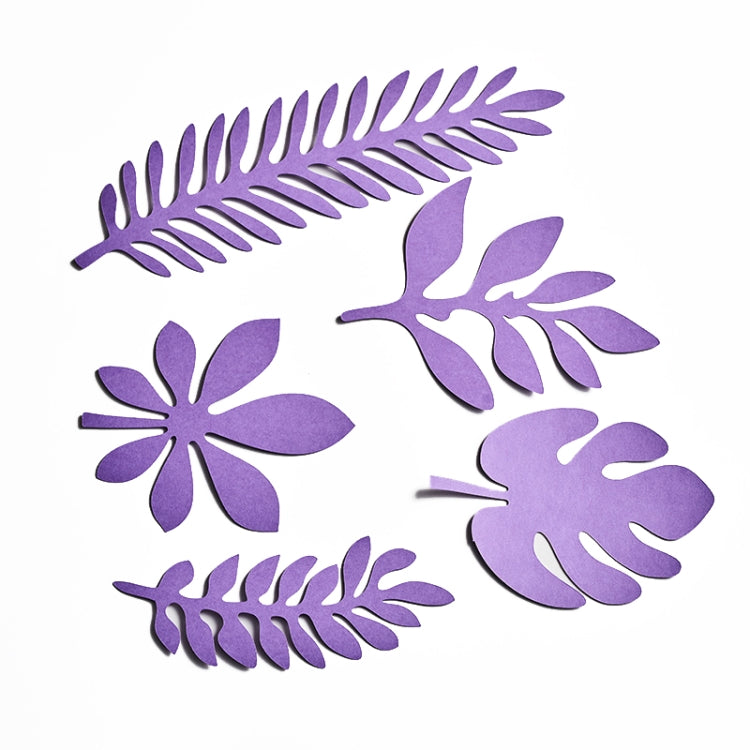 10 in 1 Creative Paper Cutting Shooting Props with Tree Leaves and Papercut Jewelry Cosmetics Background (Purple)
