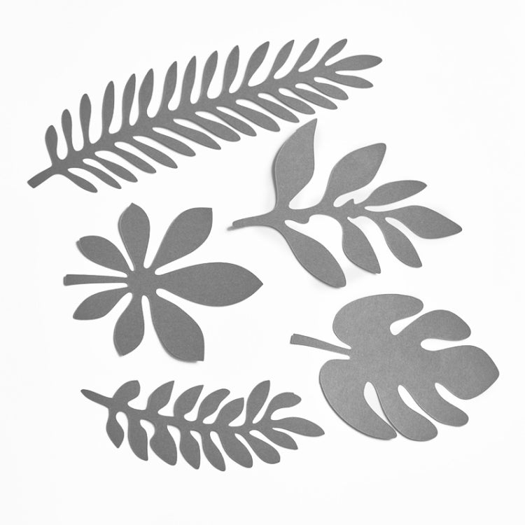 Creative Paper Cutting Shooting Props Set - 10 in 1 Grey Leaves