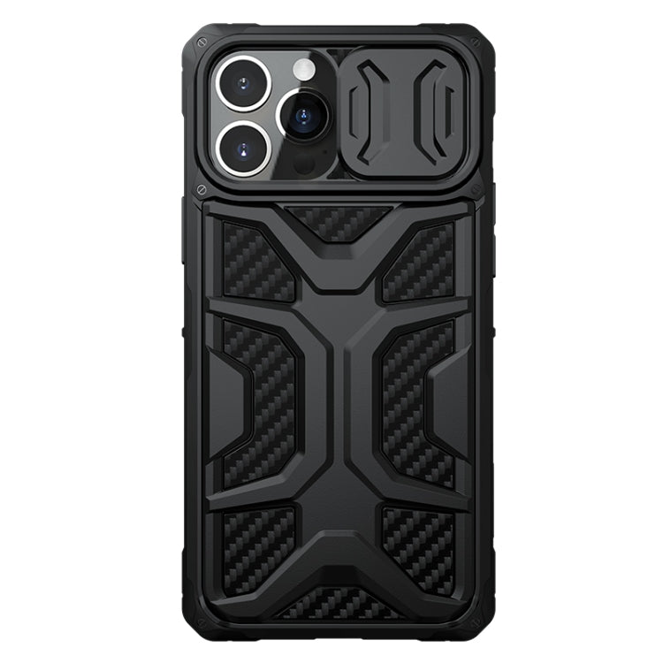 NILLKIN Sliding Camera Cover Design Shockproof TPU + PC Protective Case for iPhone 13 Pro Max (Black)