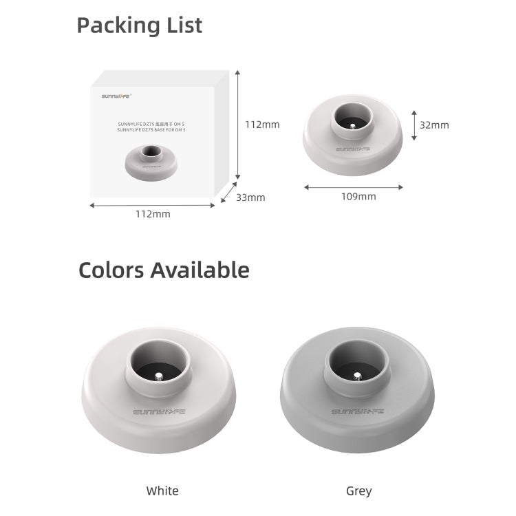 Sunnylife DZ75 Desktop Fixed Stand Base for DJI OM 5 (White) Mobile Phone Gimbal