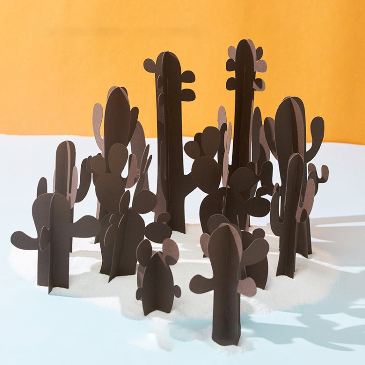Miniature Beach Paper Cut Cactus Photography Props Set in Brown - 12 in 1