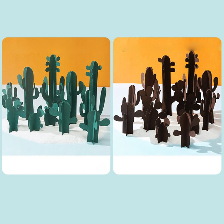 Miniature Beach Paper Cut Cactus Photography Props Set (Green, 12 in 1)