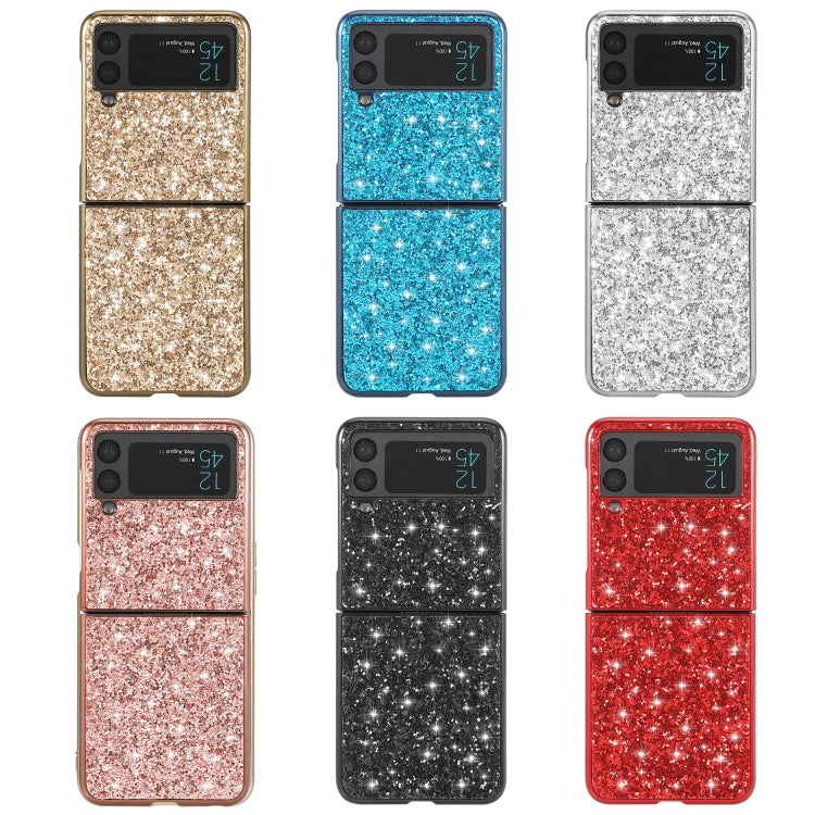 Glitter Powder Shockproof TPU Protective Case for Samsung Galaxy Z Flip3 5G (Rose Gold)