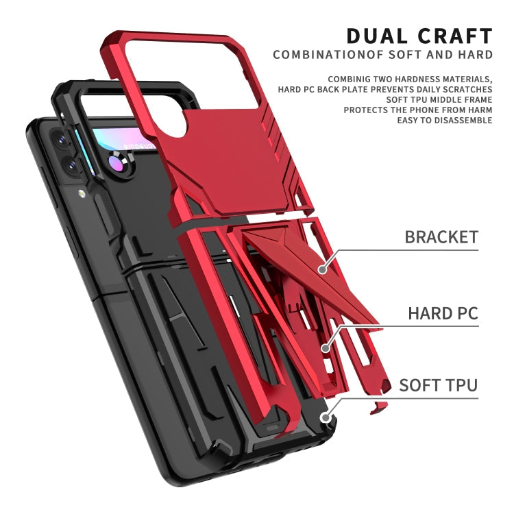 Samsung Galaxy Z Flip3 5G Shockproof Case with Folding Holder (Red)