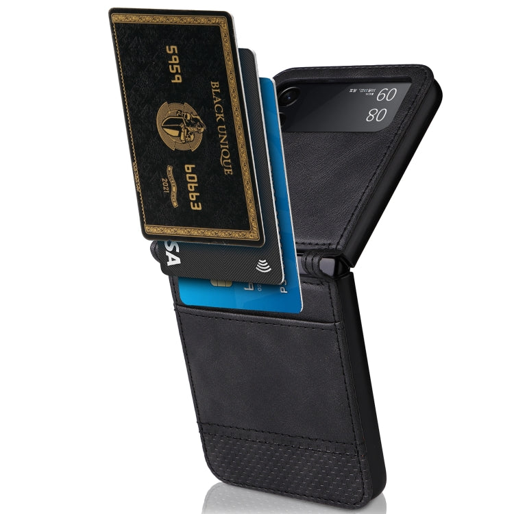 Retro Black Leather Case with Card Slots for Samsung Galaxy Z Flip3 5G