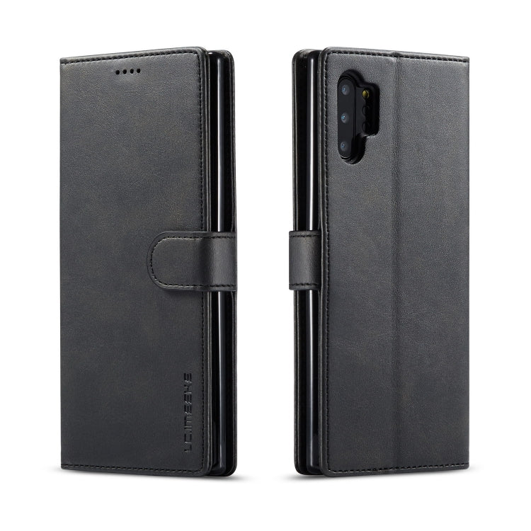 LC.IMEEKE Black Leather Wallet Case for Galaxy Note 10 Plus
