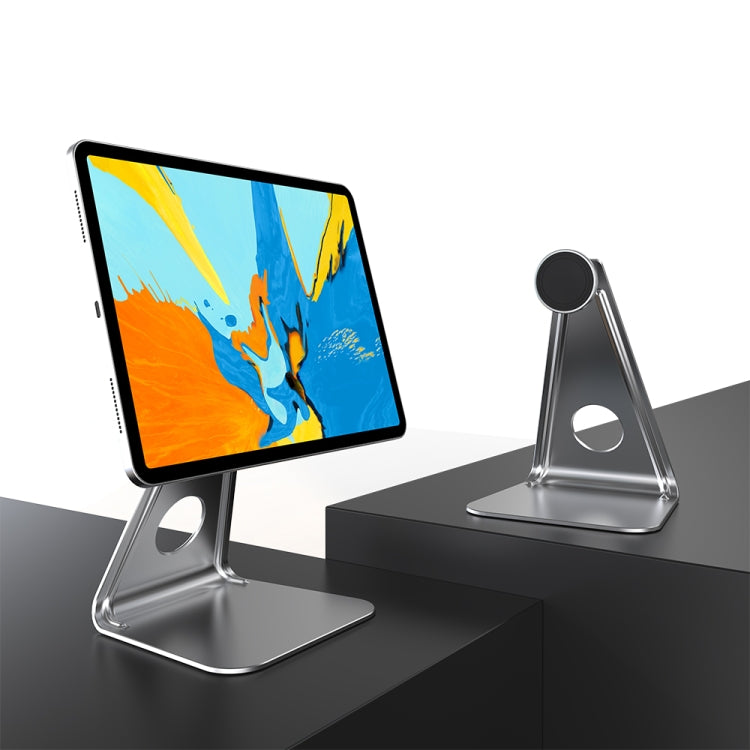 R-JUST PB01 L-shaped Magnetic Rotatable Mobile Phones and Tablets Holder-Silver