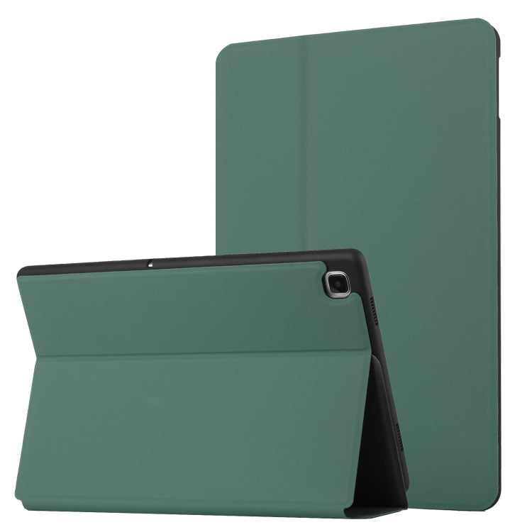 Samsung Galaxy Tab A7 Lite 8.4 T220/T225 Dual-Folding Horizontal Flip Tablet Leather Case with Holder (Dark Green)