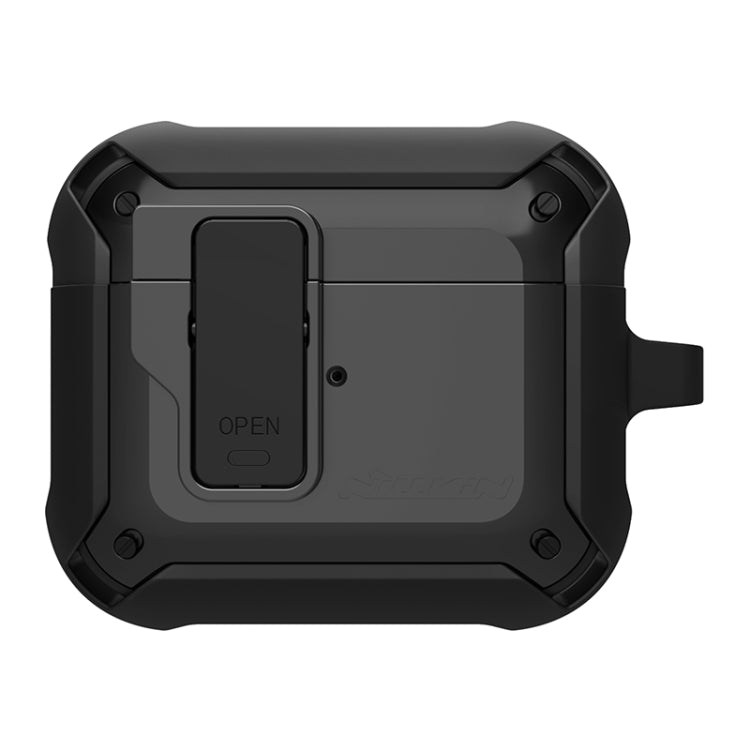 NILLKIN Bounce Series PC + TPU Protective Case for AirPods 3 with Hook (Black)