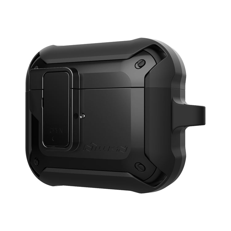 NILLKIN Bounce Series PC + TPU Protective Case for AirPods 3 with Hook (Black)