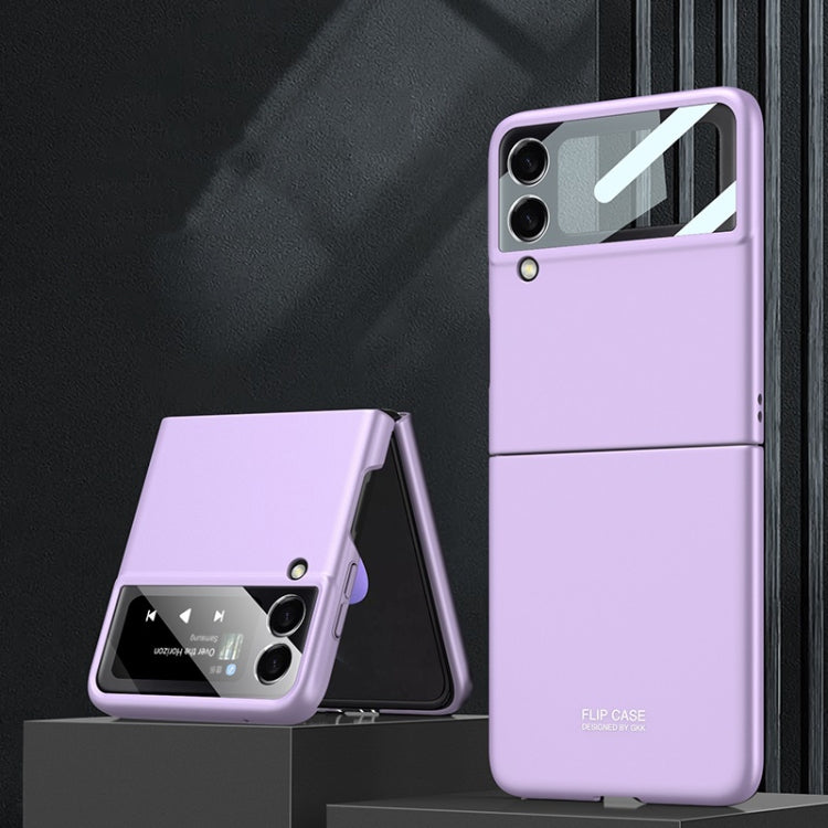 GKK Integrated Ultra-thin Full Coverage Phone Flip Case for Samsung Galaxy Z Flip3 5G (Purple)