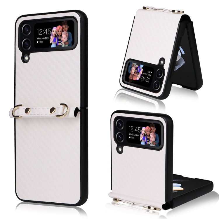 Carbon Fiber Shock-proof Phone Case for Samsung Galaxy Z Flip3 5G (Black)