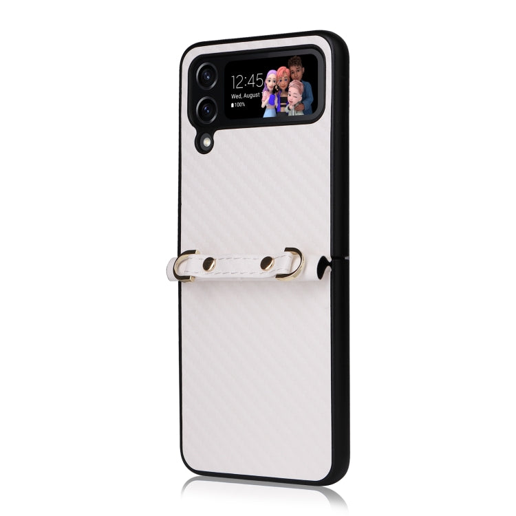 Carbon Fiber Shock-proof Phone Case for Samsung Galaxy Z Flip3 5G (Black)