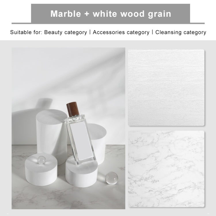 60 x 60cm Double Sided Retro PVC Photography Backdrops Board (Black White Wood Grain)