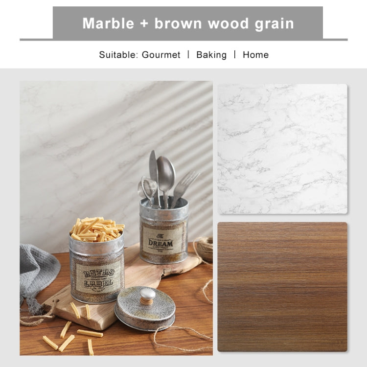 60 x 60cm Reversible PVC Photography Backdrops Board with Brown Oak Grain Pattern
