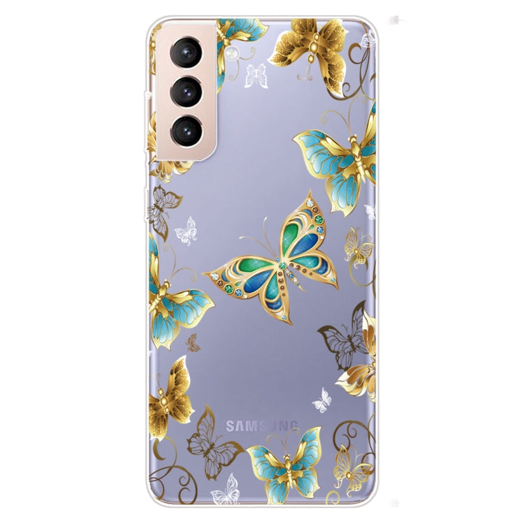 Golden Butterfly Highly Transparent TPU Phone Protective Case for Samsung Galaxy S22+ 5G