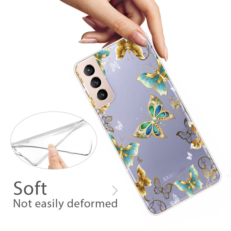Golden Butterfly Highly Transparent TPU Phone Protective Case for Samsung Galaxy S22+ 5G