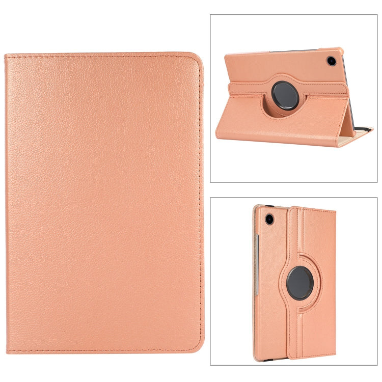 360° Rotation Rose Gold Leather Tablet Case for Samsung Galaxy Tab A8