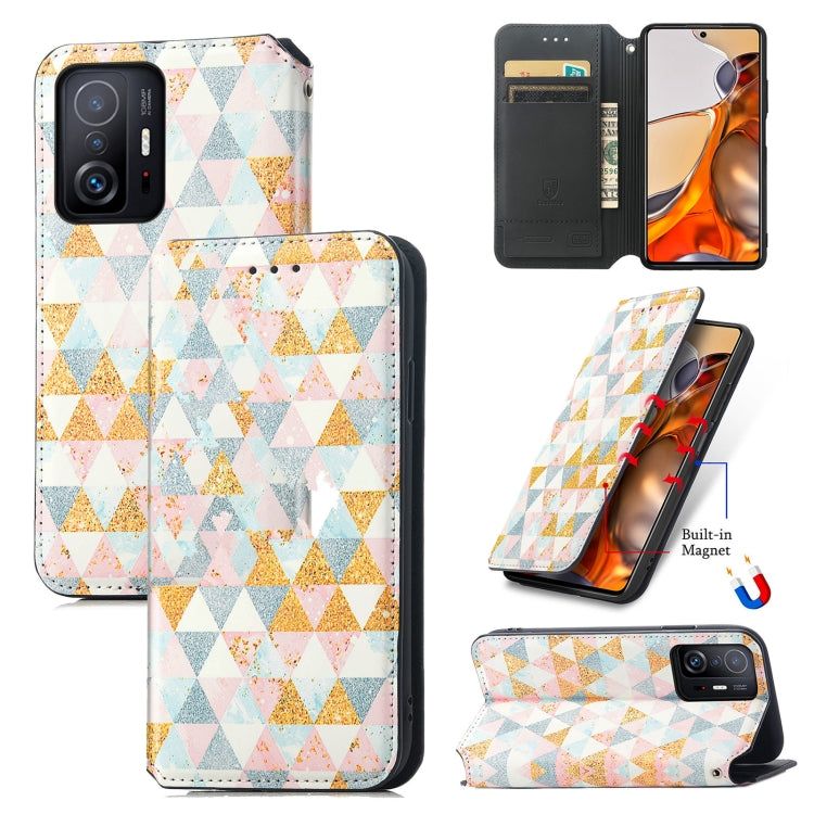 Colorful Magnetic Leather Case with Holder & Card Slot & Wallet for Xiaomi 11T/11T Pro