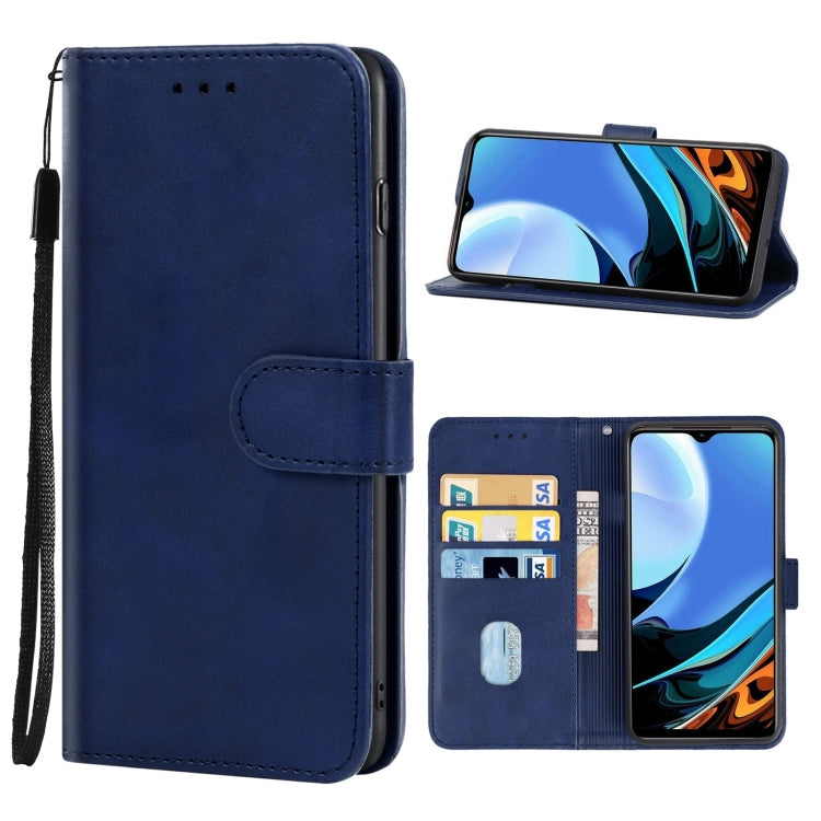 Blue Leather Phone Case with Card Slots and Wallet for Xiaomi Redmi 9C NFC
