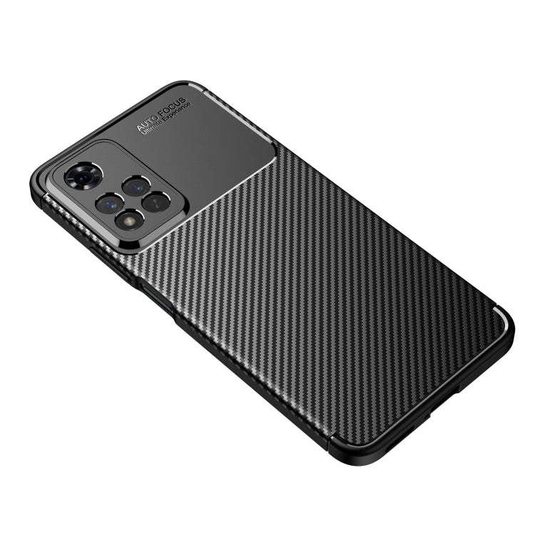 Xiaomi Redmi Note 11 Pro Carbon Fiber Texture Shockproof TPU Phone Case in Black