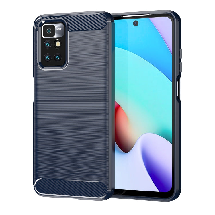 Blue Carbon Fiber TPU Phone Case for Xiaomi Redmi Note 11