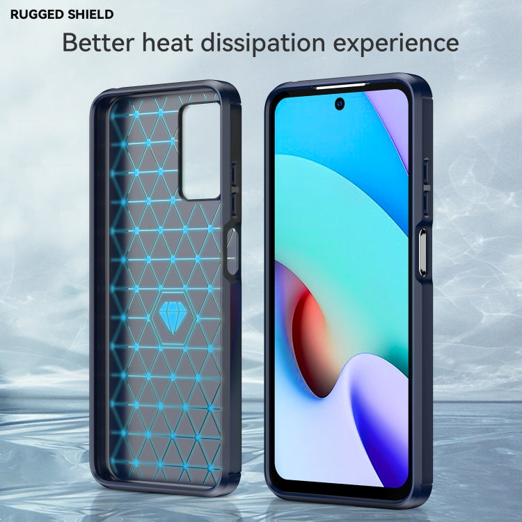 Blue Carbon Fiber TPU Phone Case for Xiaomi Redmi Note 11