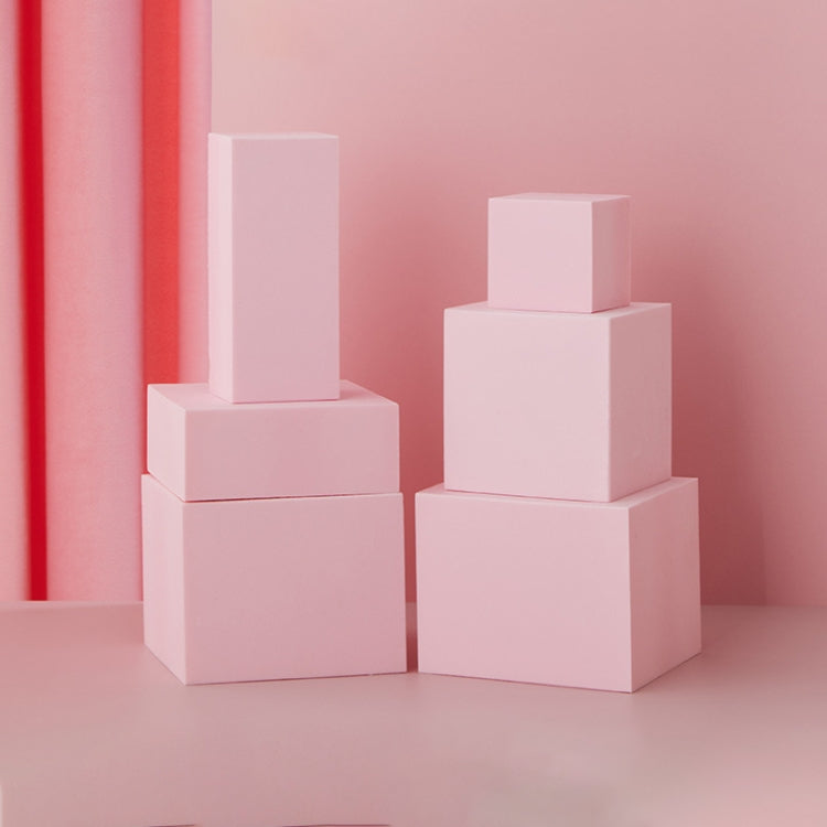 Versatile 6-in-1 Geometric Cube Foam Props for Photography (Pink)