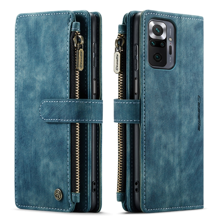 CaseMe-C30 Multifunctional Horizontal Flip Phone Case for Xiaomi Redmi Note 10 Pro 4G/ Redmi Note 10 Pro Max (Blue)