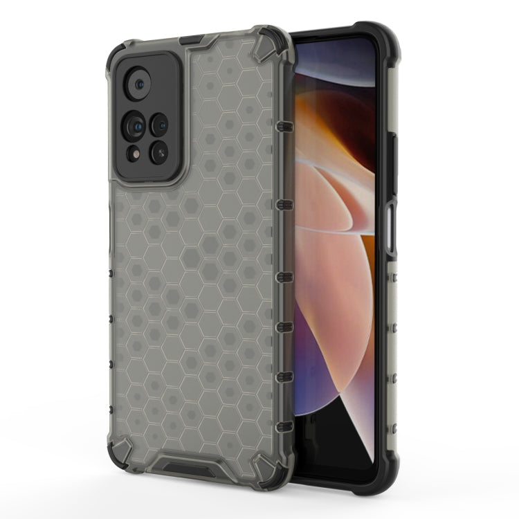 Shockproof Honeycomb PC + TPU Phone Case for Xiaomi Redmi Note 11 Pro 5G (Black)