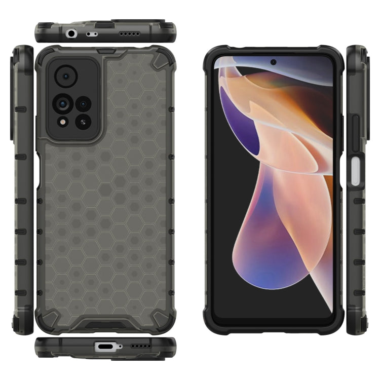 Shockproof Honeycomb PC + TPU Phone Case for Xiaomi Redmi Note 11 Pro 5G (Black)