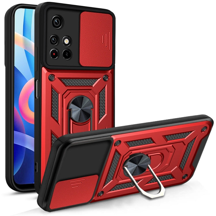 Xiaomi Redmi Note 11 6.5 inch Slide Camera Protective Case in Red