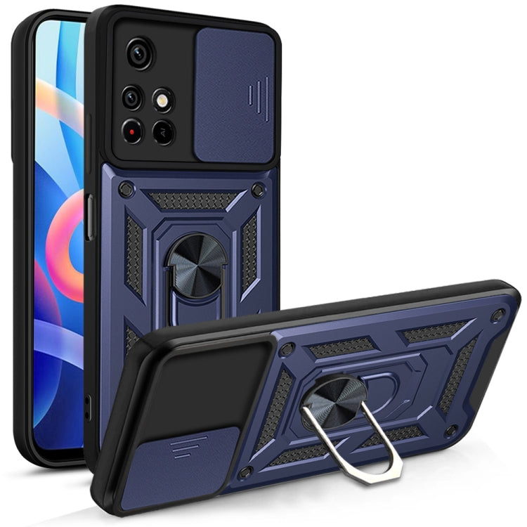 Blue Sliding Camera Cover Protective Case for Xiaomi Redmi Note 11 - 6.5 inch
