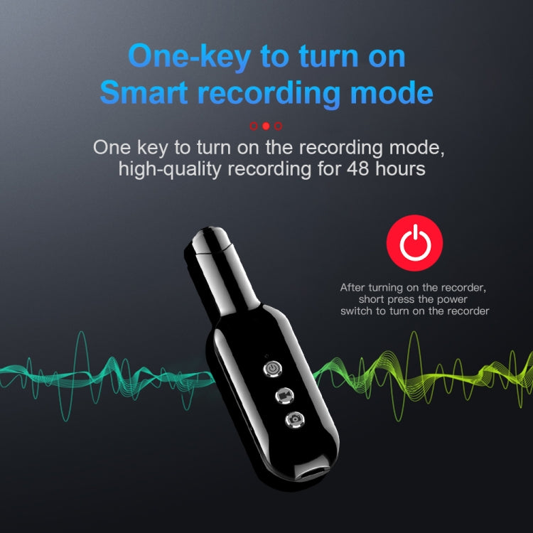 AI Smart High-definition Noise Reduction Voice Recorder with 128GB Capacity (Black)