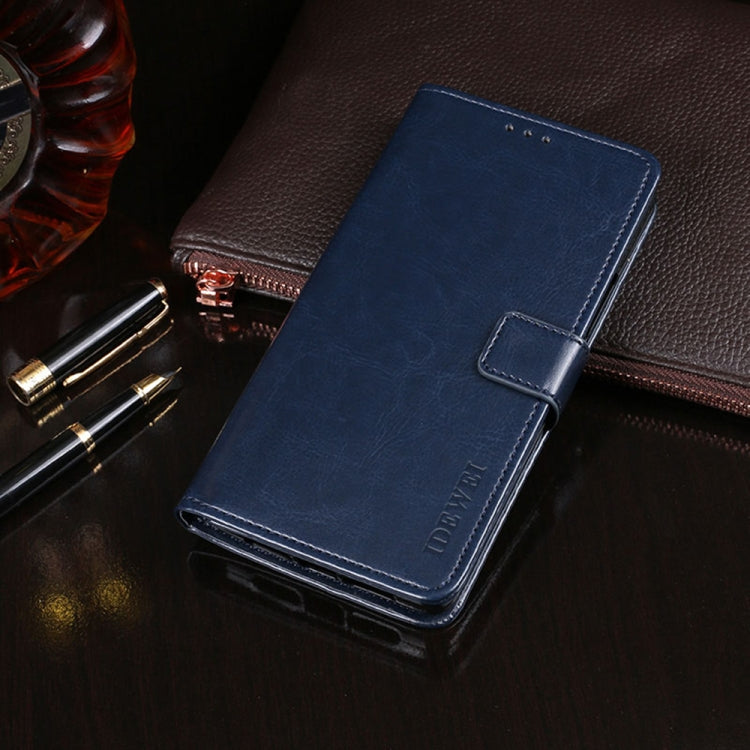 OPPO A54s idewei Crazy Horse Texture Flip Leather Phone Case - Dark Blue