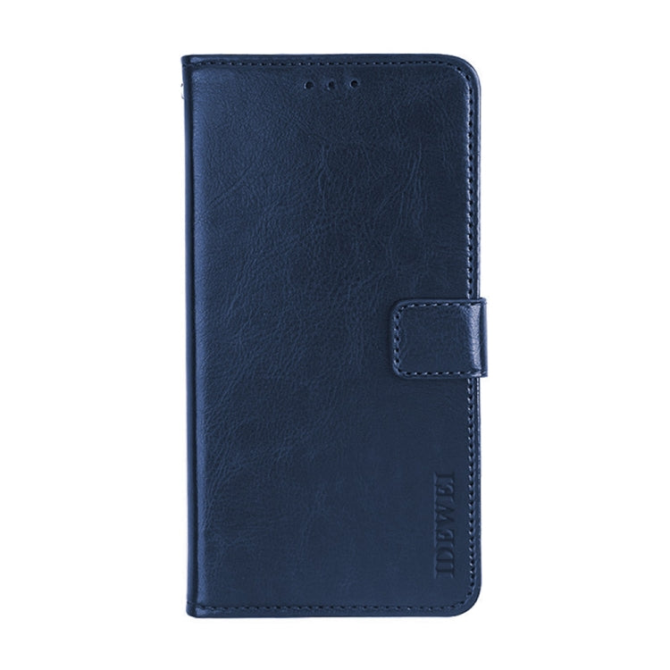 OPPO A54s idewei Crazy Horse Texture Flip Leather Phone Case - Dark Blue