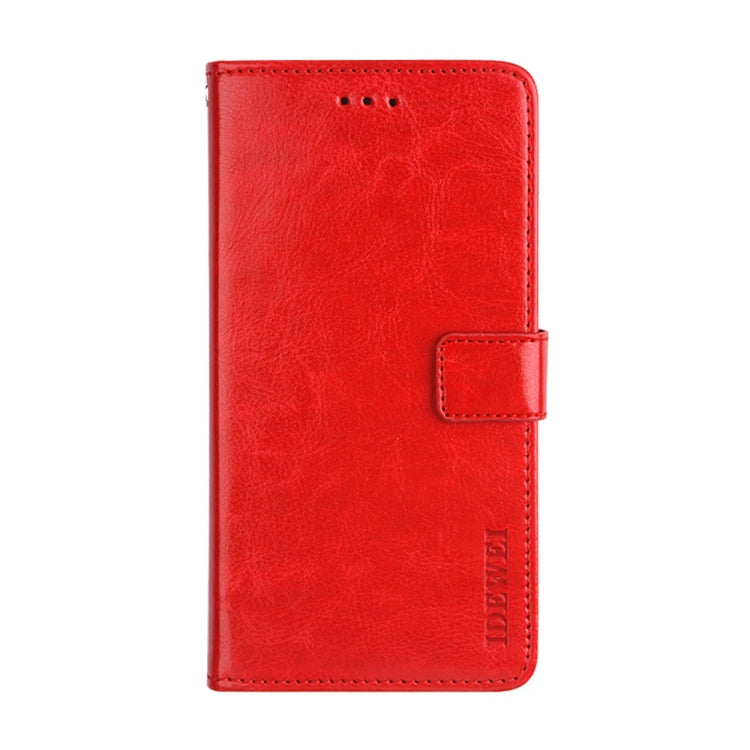 Flip Leather Phone Case with Crazy Horse Texture for OPPO A54s (Red)