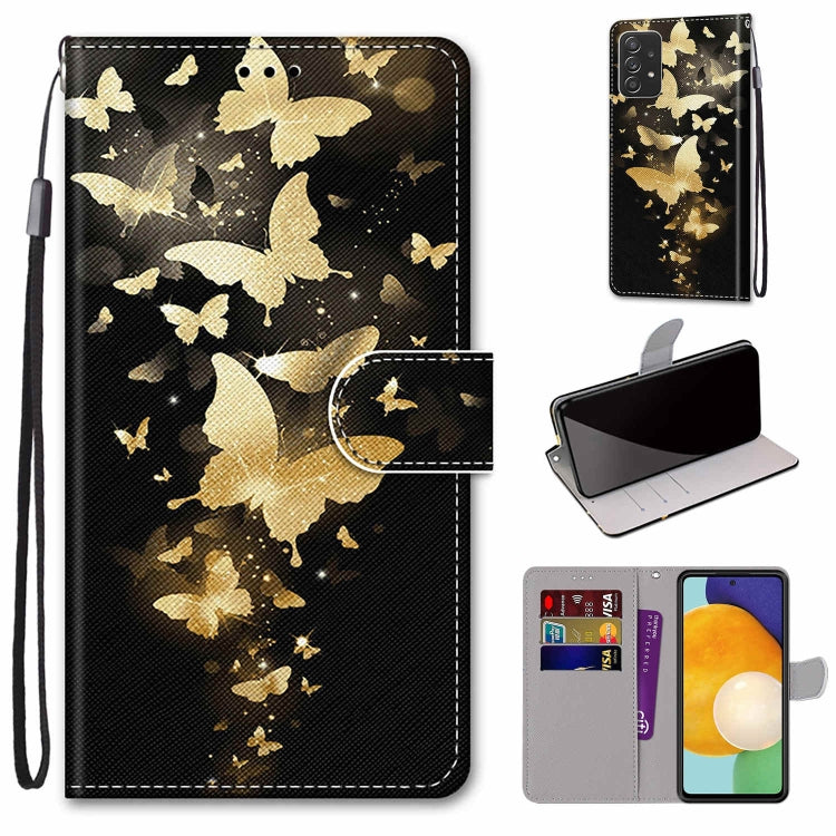Samsung Galaxy A53 5G Golden Butterfly Group Leather Phone Case