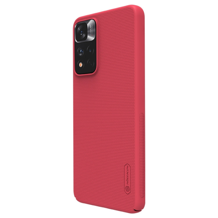 NILLKIN Frosted Concave-convex Texture PC Phone Case for Xiaomi Redmi Note 11 Pro/Mi 11i (Red)
