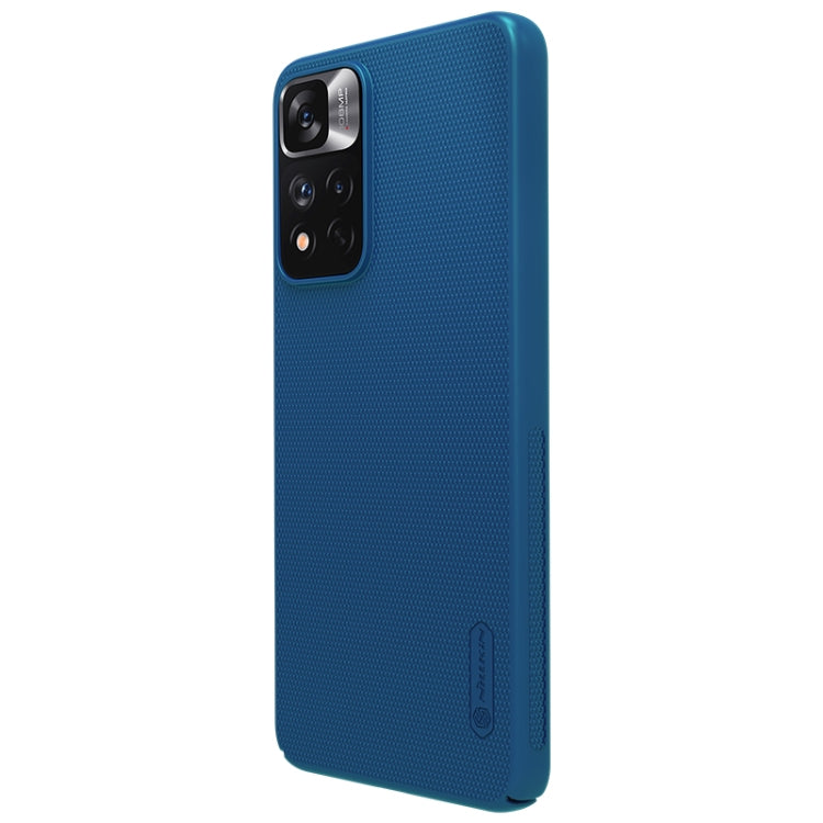 NILLKIN Frosted Concave-convex Texture PC Phone Case for Xiaomi Redmi Note 11 Pro / 11 Pro+ / Mi 11i / Mi 11i 5G (Peacock Blue)