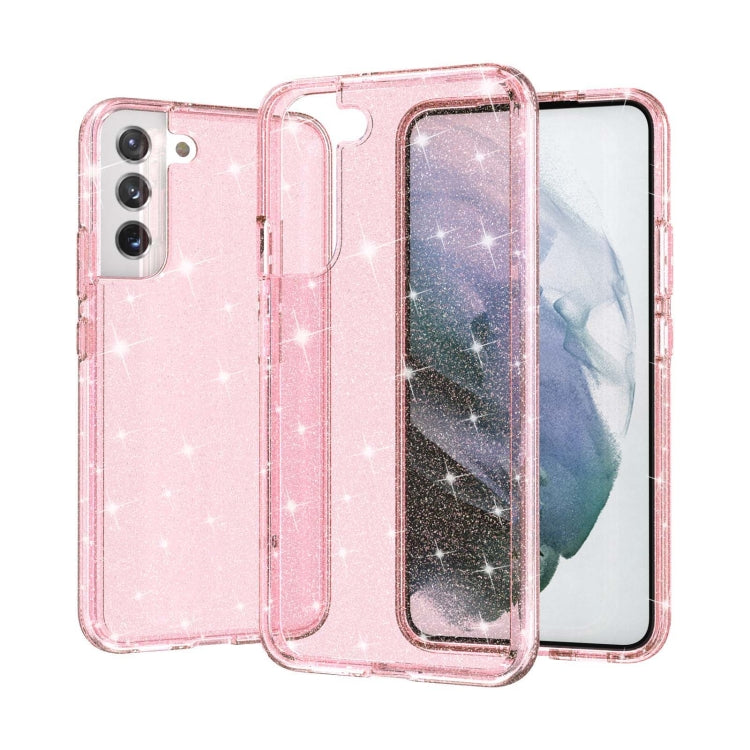 Pink Glitter Powder Shockproof Phone Case for Samsung Galaxy S22+ 5G