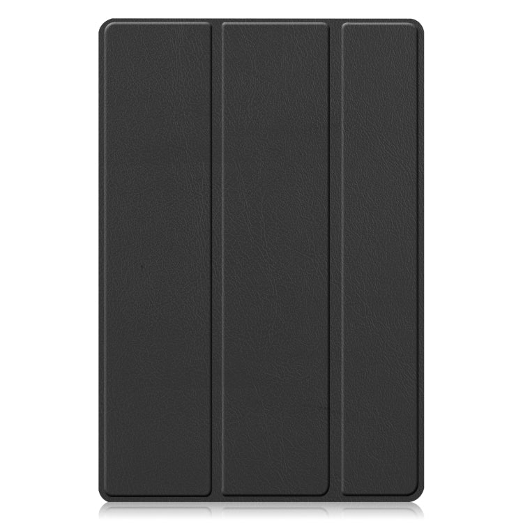Samsung Galaxy Tab A8 2021 Black Leather Tablet Case with Three-folding Holder