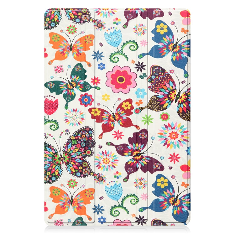 Butterfly Design Painted Leather Tablet Case for Samsung Galaxy Tab A8 2021 with 3-Fold Holder