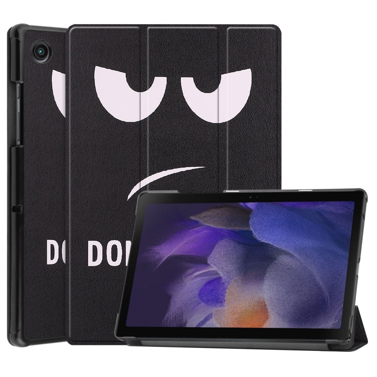 Painted Leather Tablet Case for Samsung Galaxy Tab A8 2021 with 3-Fold Holder (Big Eye Me)