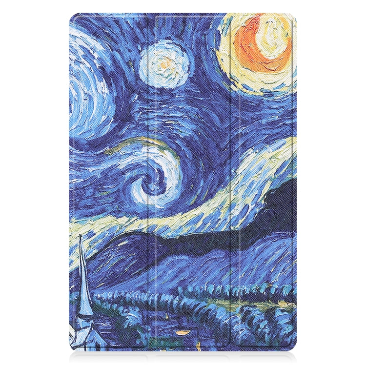 Painted Leather Tablet Case with Starry Sky Design for Samsung Galaxy Tab A8 2021