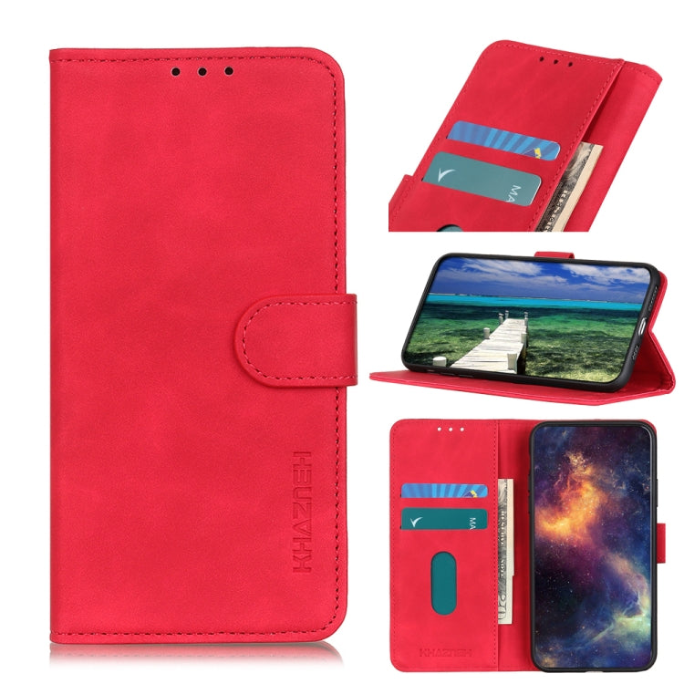 KHAZNEH Retro Texture Horizontal Flip Leather Phone Case for Samsung Galaxy A03 Core (Red)