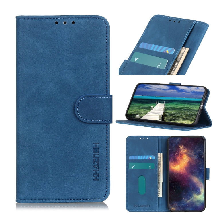 KHAZNEH Retro Texture Horizontal Flip Leather Phone Case for Samsung Galaxy A03 Core (Blue)